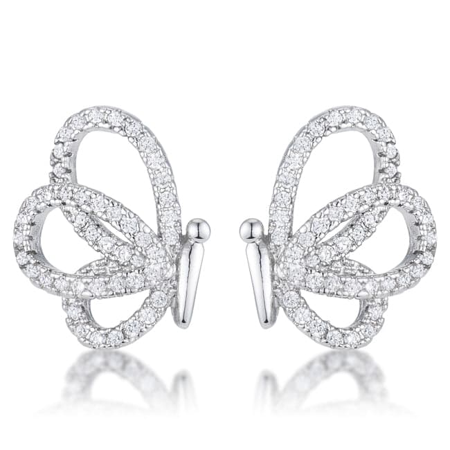 .45 Ct CZ Butterfly Stud Earrings