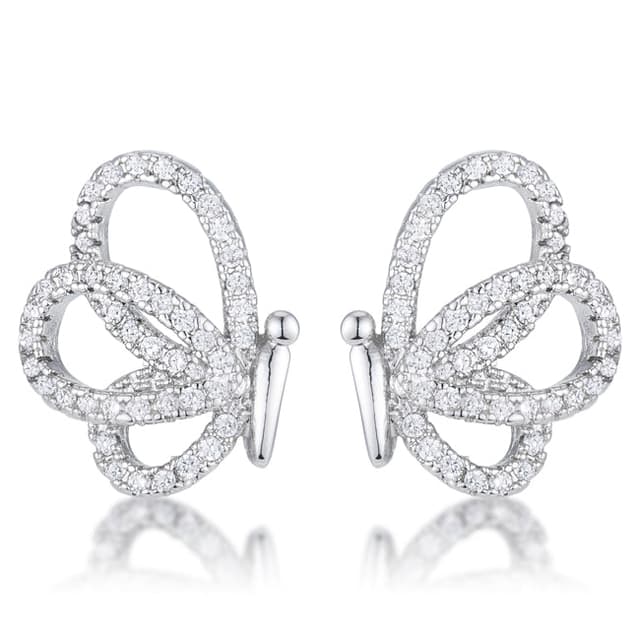 .45 Ct CZ Butterfly Stud Earrings