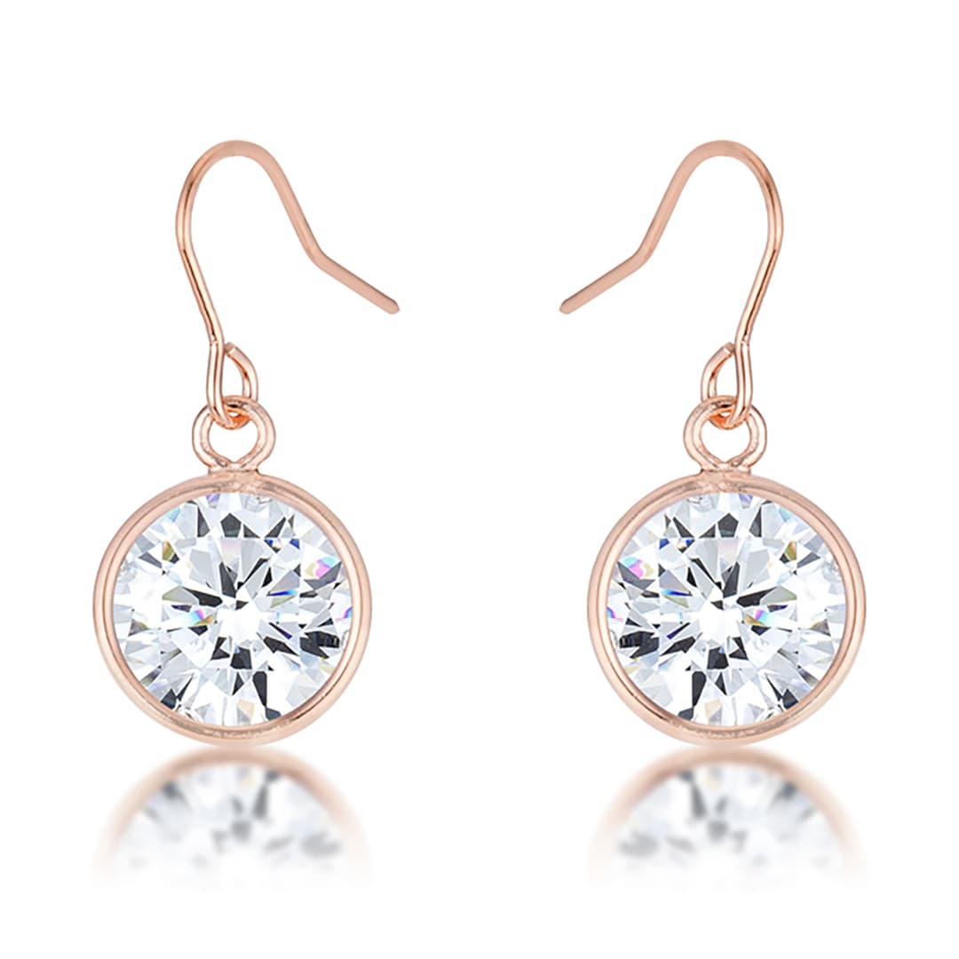 5.5 Ct Rose Gold CZ Drop Earrings