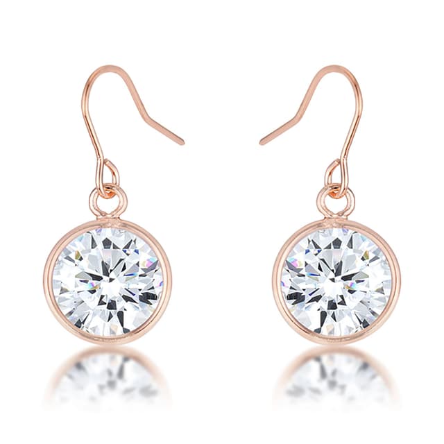 5.5 Ct Rose Gold CZ Drop Earrings