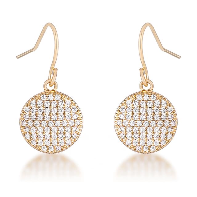 .6 Ct Elegant CZ Gold Plated Disk Earrings