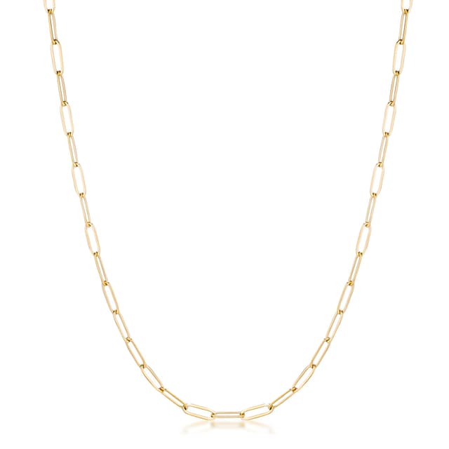 16" Gold Plated Linked Petite Paperclip Chain Necklace