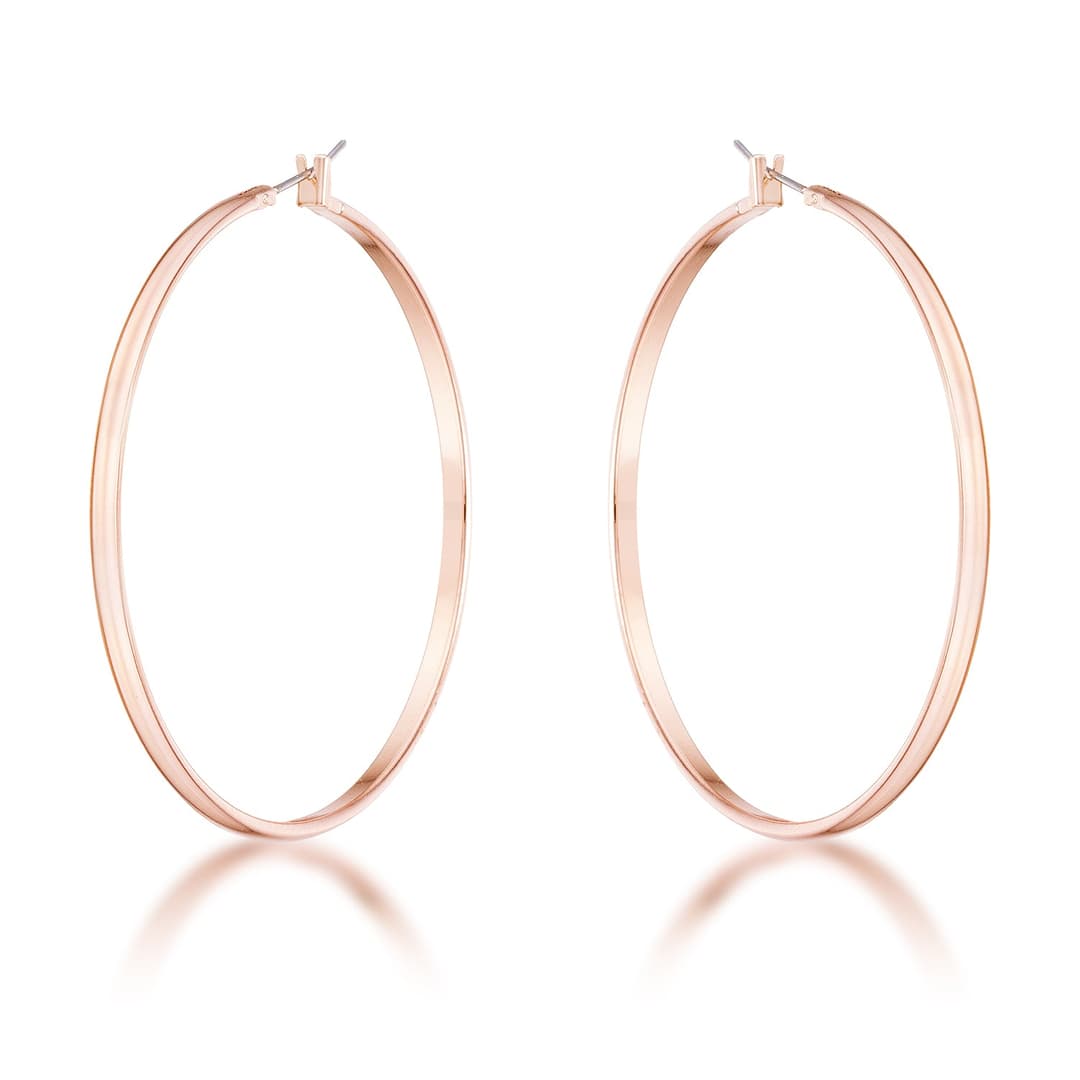 55mm Rose Gold Plated Classic Hoop Earrings