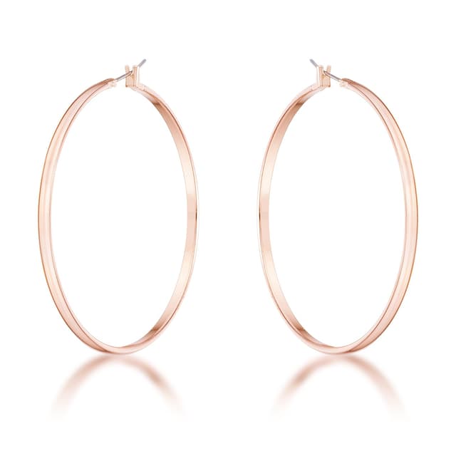 55mm Rose Gold Plated Classic Hoop Earrings